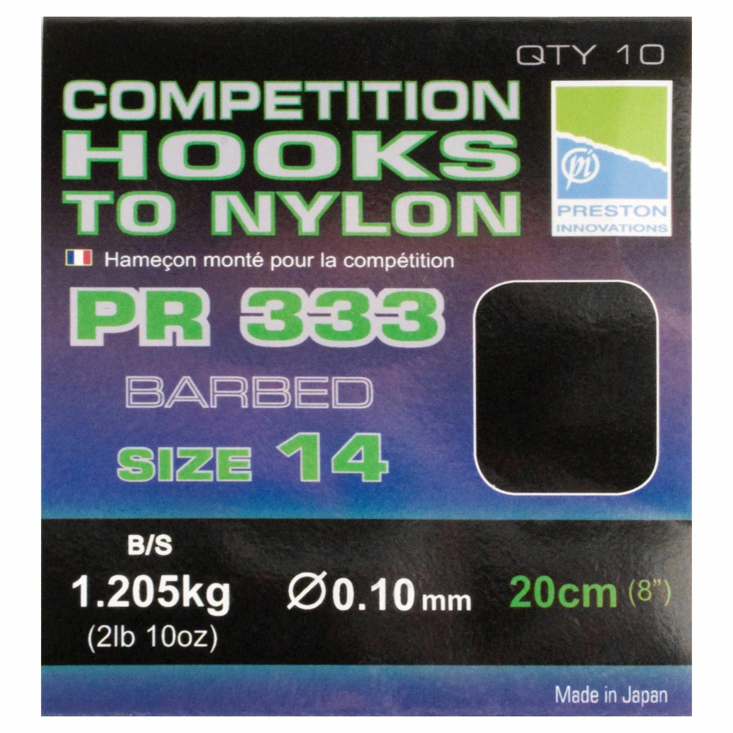 Preston Barbed PR333 Competition Hooks to Nylon Terminal Tackle 1 Preston Barbed PR333 Competition Hooks to Nylon Terminal Tackle