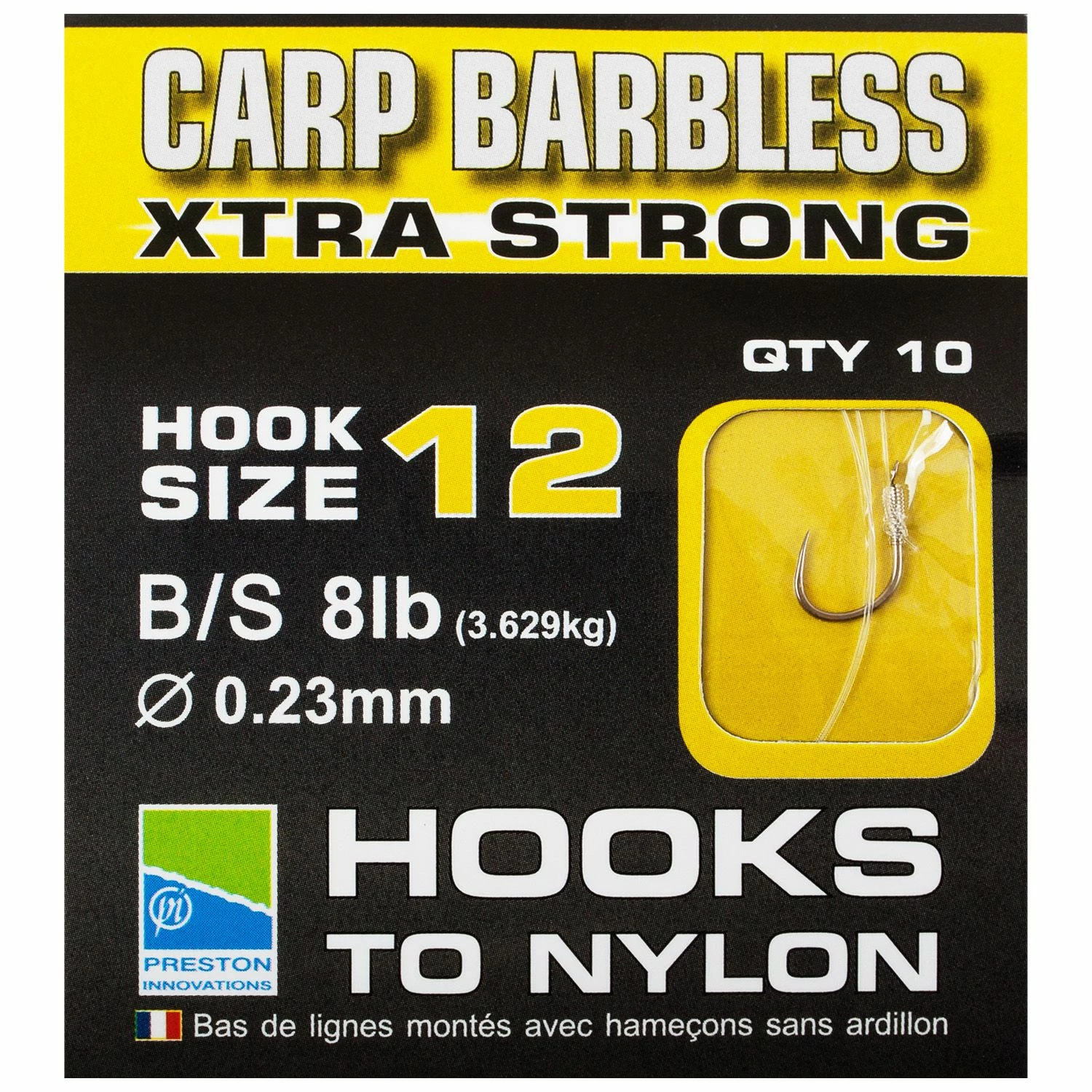 Preston Barbless Carp Hooks To Xtra Strong Nylon Terminal Tackle 1 Preston Barbless Carp Hooks To Xtra Strong Nylon Terminal Tackle