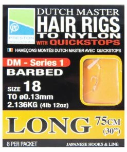 Preston Outlet Store 3 Preston Dutch Master Hair Rig with Quickstop Long (75cm) Terminal Tackle
