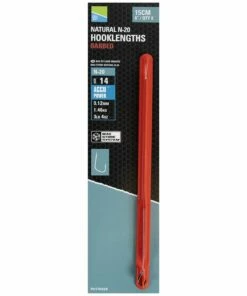 Preston Natural N-20 Hooklengths Barbed 15cm Terminal Tackle